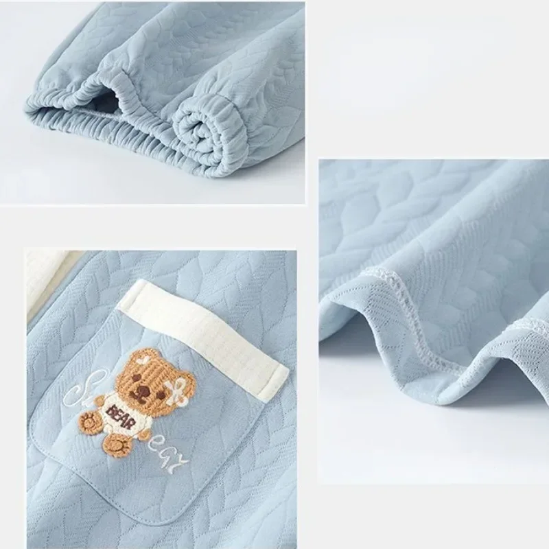 New Autumn Winter Thickened Loungewear Pure Cotton Sandwich Women's Pajamas Large Size Loose Thin Homewear V-neck Nightwear