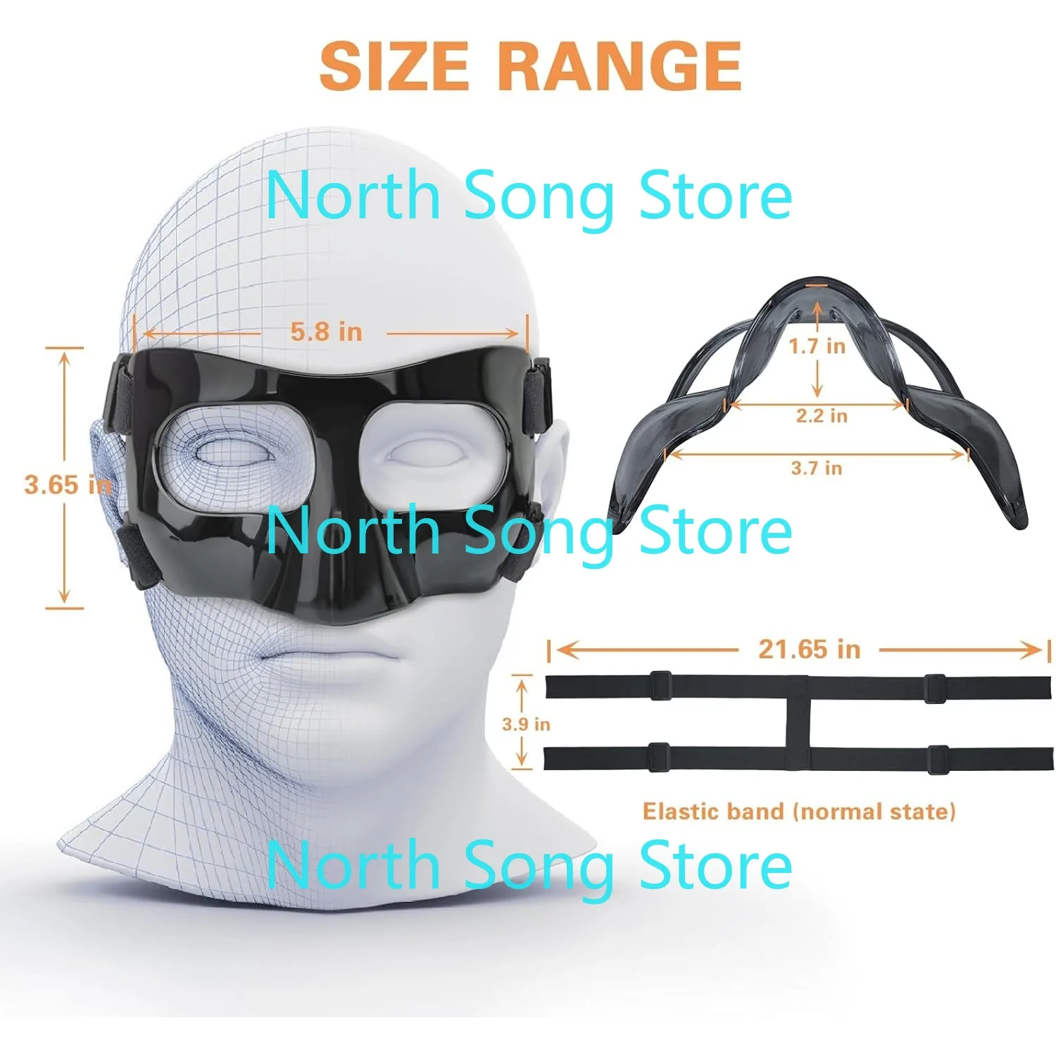 Nose Guard for Broken Nose, Protective Face Masks for Basketball and Soccer Sports,Adjustable Face Mask with Foam Padding