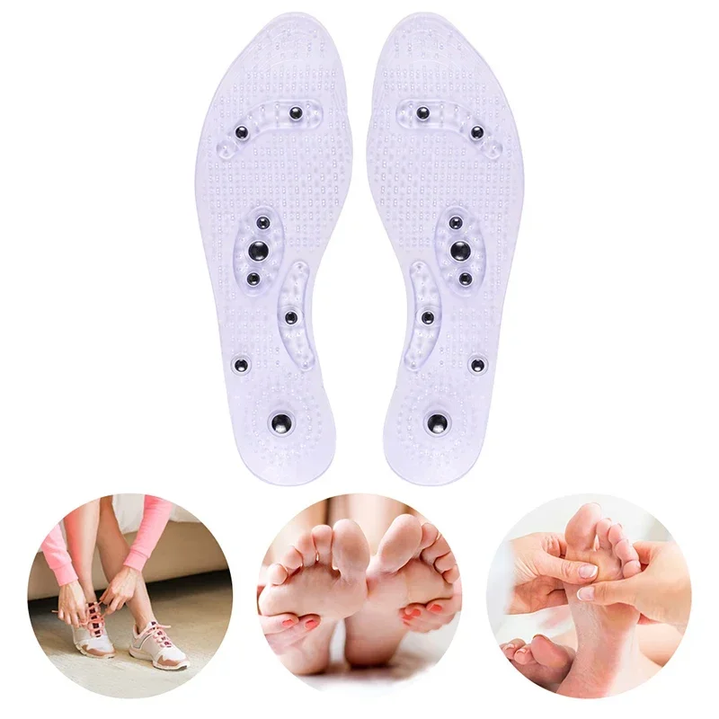 

Unisex Magnetic Massage Insole Foot Acupressure Insole Treatment Slimming Insole Weight Loss Transparent