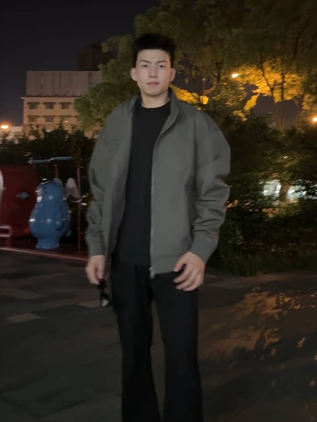 Wolf Grey Short Pilot Jacket Men's American Style Three-Proof Workwear Coat Cleanfit Stand Collar Autumn Fashion Outerwear