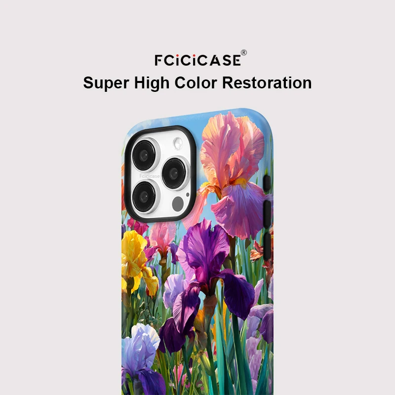 Fcicicase الصلب PC ماتي جراب هاتف آيفون 17 الهواء 16 15 14 13 12 برو ماكس زائد الأزهار ل Magsafe المغناطيسي للصدمات غطاء #4