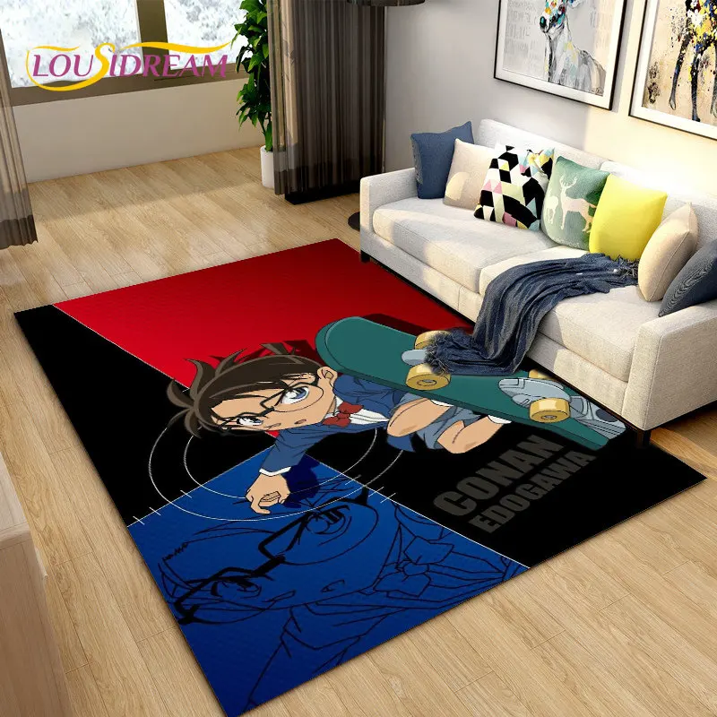 นักสืบ Conan การ์ตูนอะนิเมะพรมพรมพรมสำหรับห้องรับแขกห้องนอนโซฟาพรมเช็ดเท้าตกแต่ง,เด็กเล่น Non-Slip