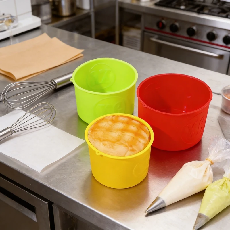 1/3Pcs Silicone Cake Mold Non-Stick Round & Rectangular Baking Pan Random Color DIY Cake Mold Mousse Bread Mold
