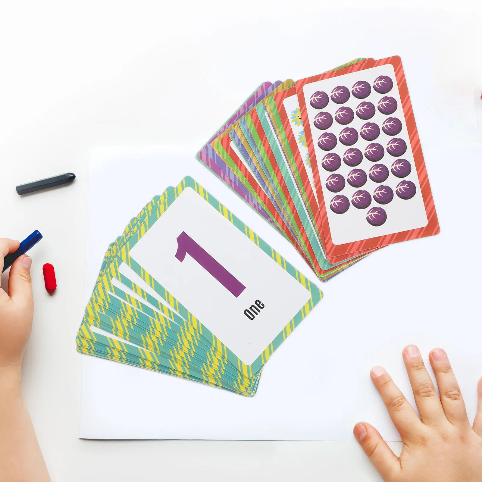 1 Zestaw Kart Edukacyjnych z Liczbami dla Maluchów, do Nauki w Przedszkolu, Rozwijających Zdolności Poznawcze, Kartki do Gry, Karty Edukacyjne