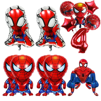 Superhero Spider-Man Party Balloon Kit 3D Spider-Man Happy Birthday Banner for Kids Birthday Party Decor Inflatable Toy Gifts