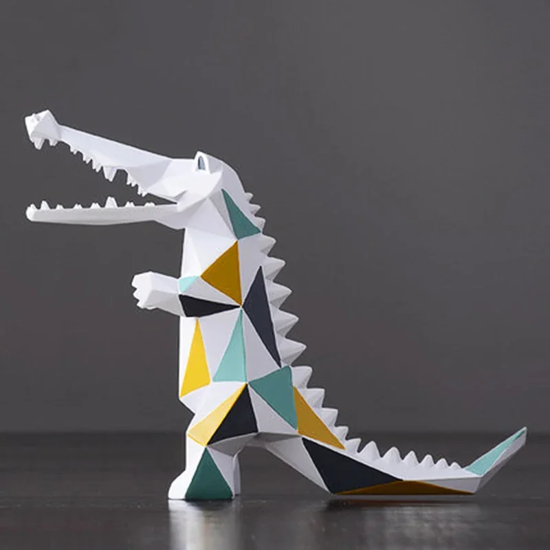 

MGT-Abstract Crocodile Figurines, Miniature Statue, Geometric Furnishing, Home Decor Accessories, Modern Christmas Gift,