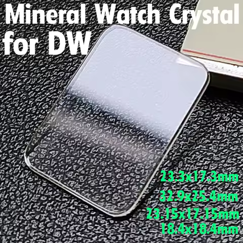 Replacement Mineral Watch Crystal for DW Square Flat Watch Glass Lens Repair Tool Parts 23.3x17.3mm 32.9x25.4mm