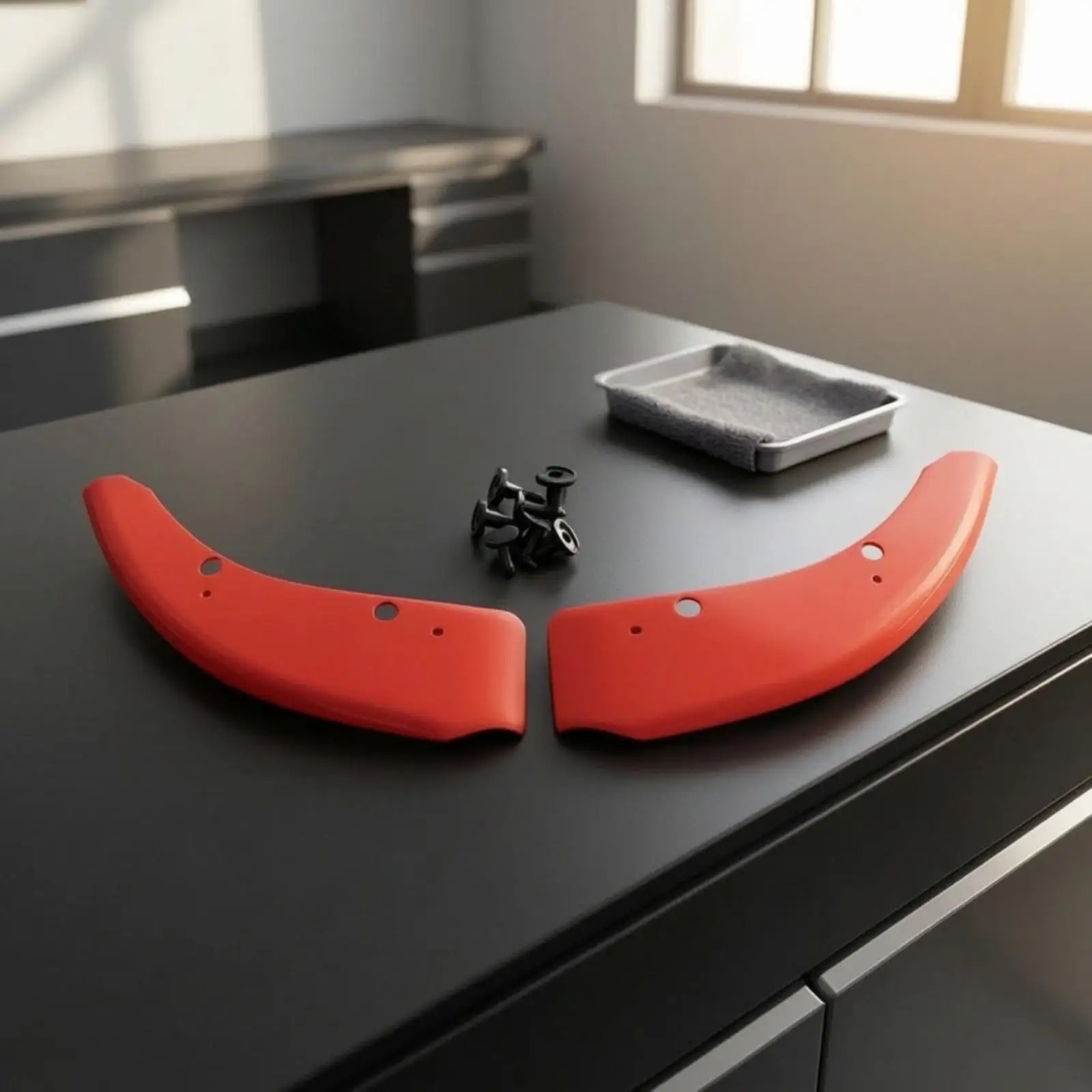 Bolt-on Front Lip Guard Low-Slung Front Bumper Lip with Screws Curved Body Kit