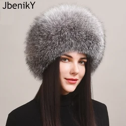 Fashion New Style Luxury Winter Russian Natural Real Fox Fur Hat 2024 Women Warm Good Quality 100% Genuine Real Fox Fur Cap