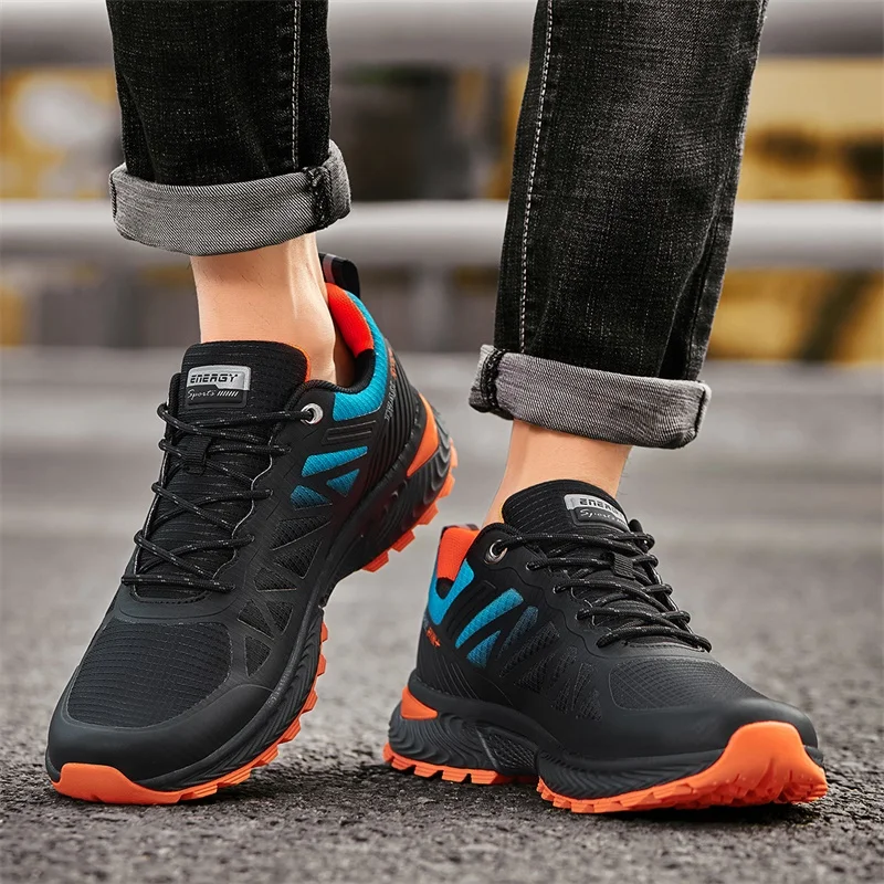 Zapatillas de senderismo transpirables para hombre, calzado resistente al agua con soporte para el arco, talla grande