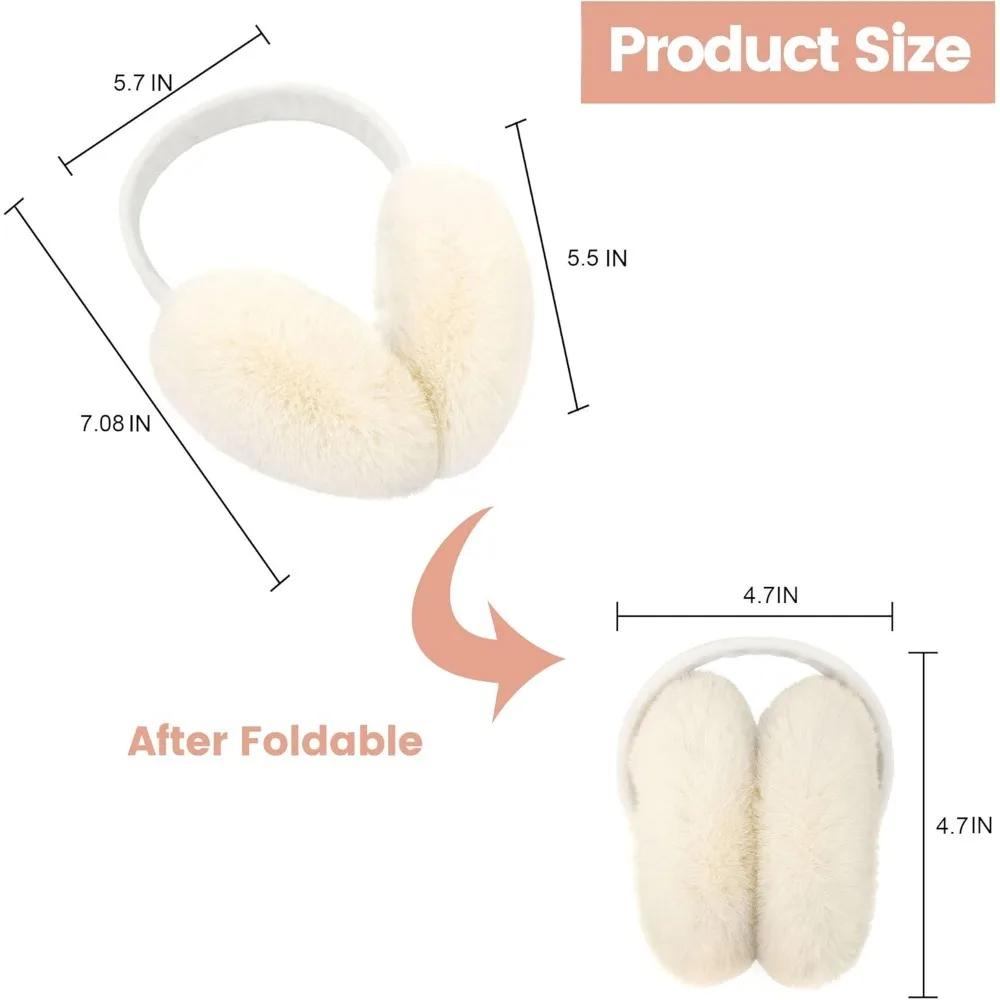 غطاء أذن شتوي دافئ من الفرو الصناعي للجنسين للاستخدام الخارجي قابل للطي لتدفئة الأذن