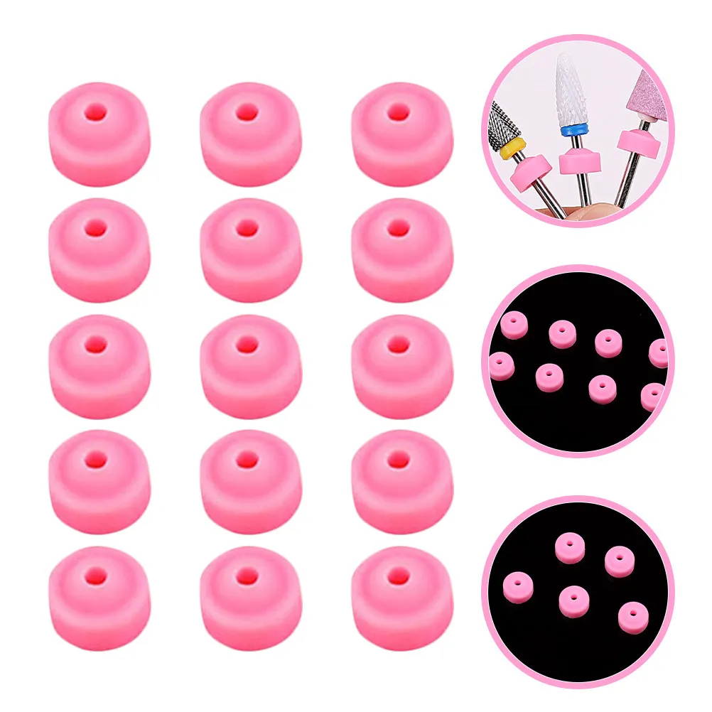 

15Pcs Nail Drill Bit Dustproof Covers Silicone Collector Stopper Nail Art Accessories Manicure Tool Set Manicure Set