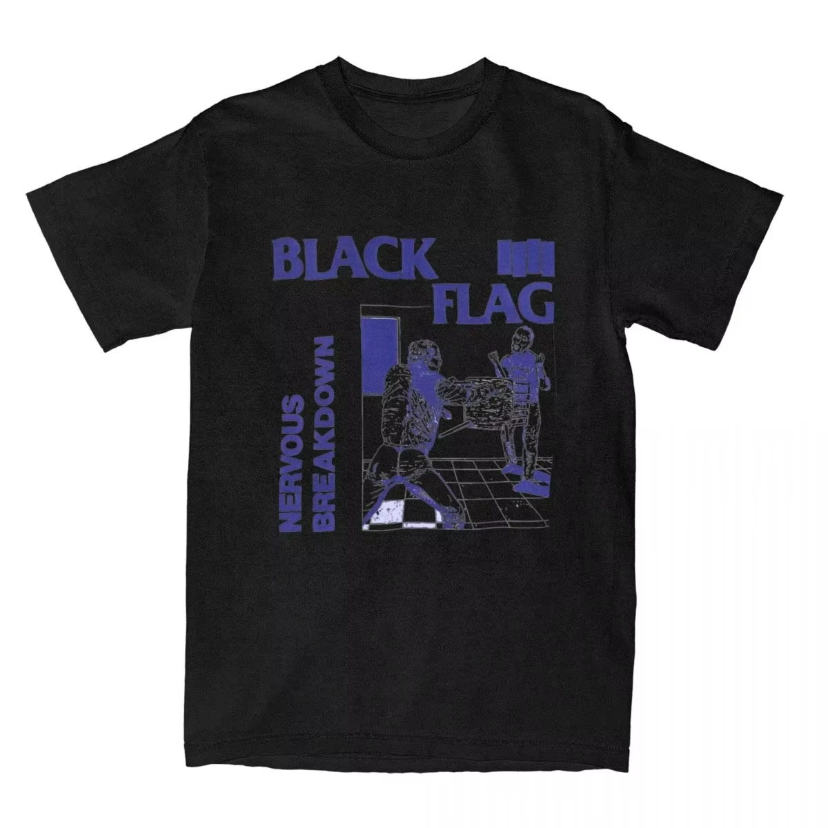 العلم الأسود انهيار العصبي تي شيرت شاطئ موسيقى الروك الفرقة Y2K مضحك تي شيرت القطن التي شيرت للرجال قصيرة الأكمام تي شيرت #1