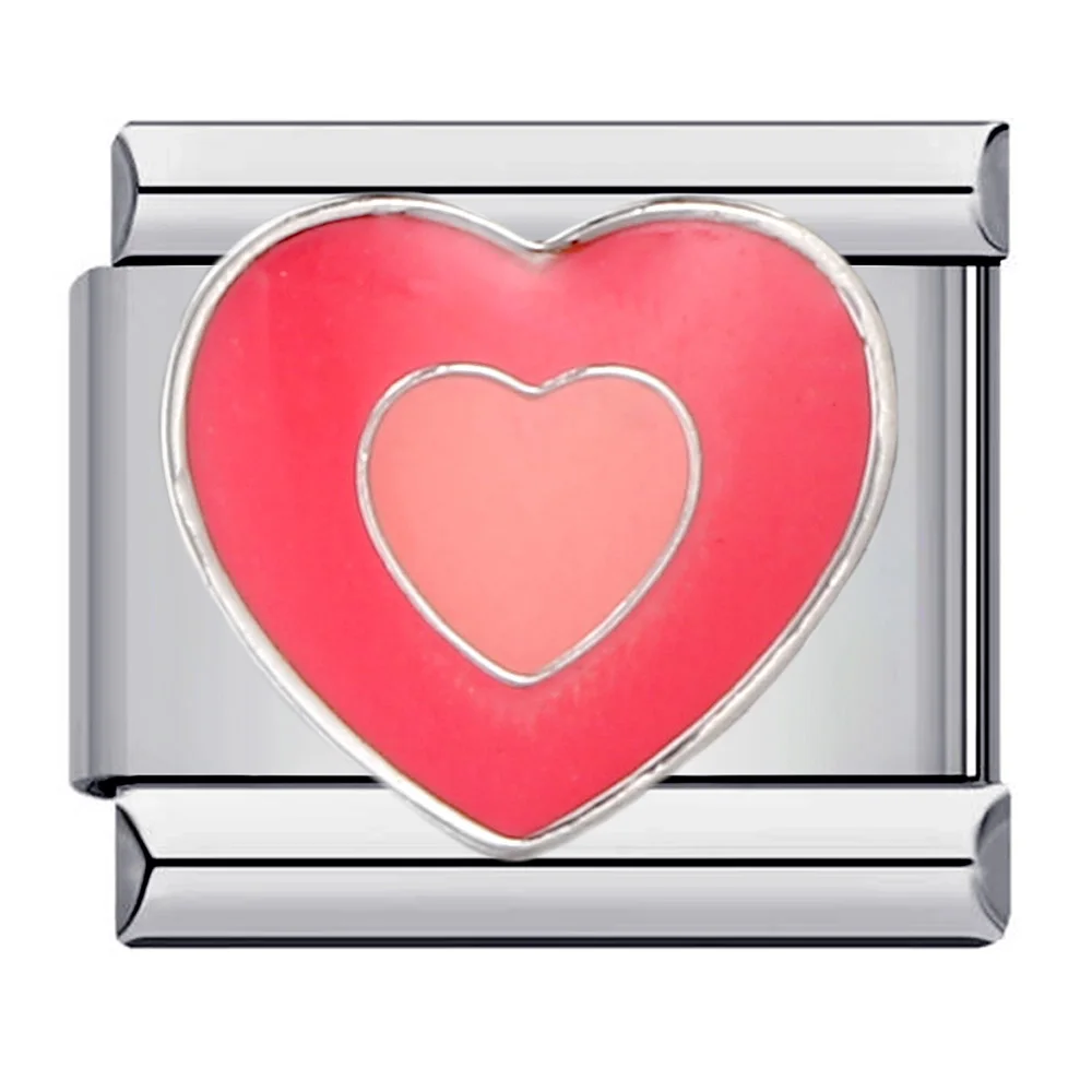 Y2k Damenmode Bunte Glasur Rotes Herz Anhänger Glieder passend für 9mm Armband Edelstahl DIY Damen Handkette Schmuck – Detail 7