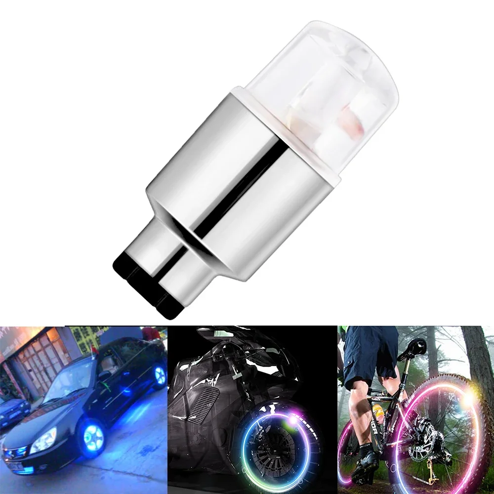 2 stks Auto Licht Caps Accessoires Fiets Lamp Band Spaak Binnenband Led LED Auto Stofdicht Ventiel Flash Neon Stengels 4 soorten Kleuren