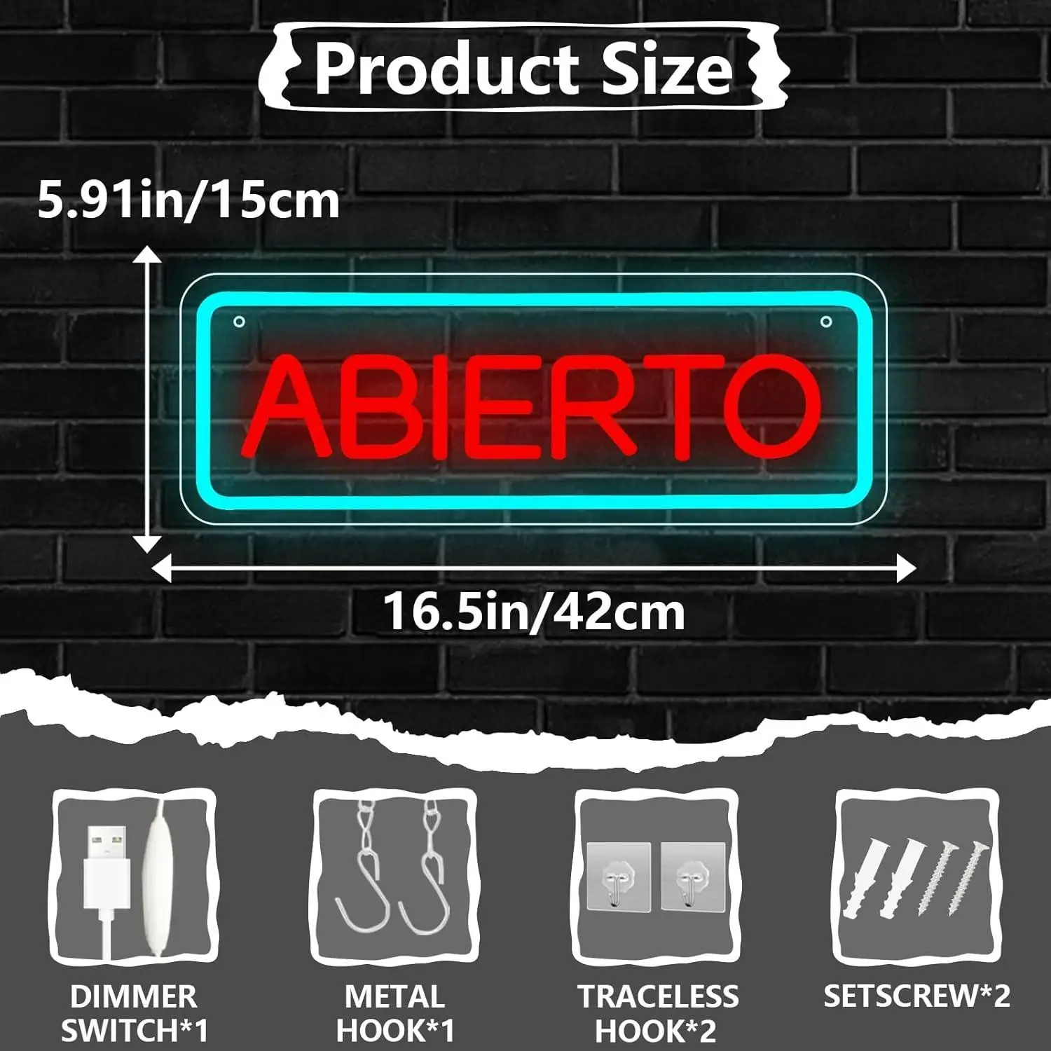 Abierto Open Neon Sign Dimmable USB LED Light for Bar Restaurant Coffee Shop Salon Store Business Wall Window Display Art Sign view 5