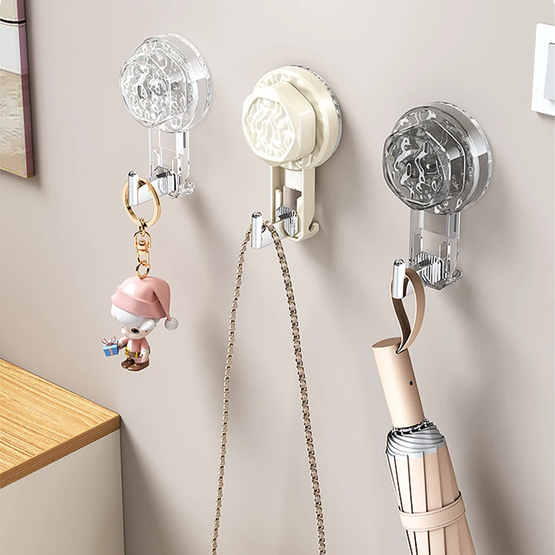 Suction Cup Hooks No-punching Bathroom Robe Coat Hook Towel Holder Keys Clothes Bag Hanger Hook Bathroom Organizer Accessories