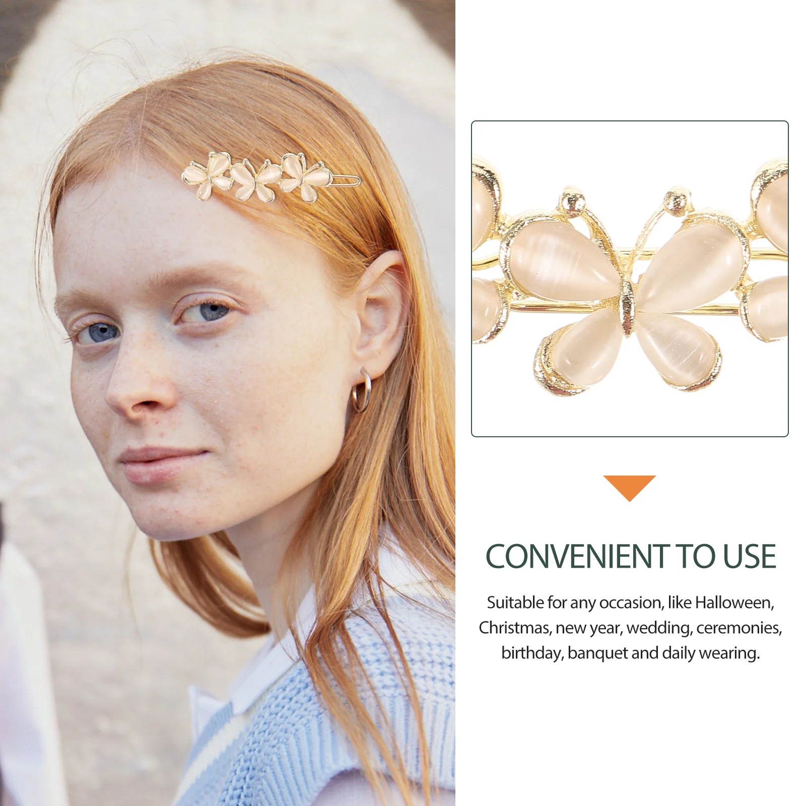 

1Pcs Hair Clip Zircon Stone Copper Hairpin Elegant Barrette Secure Hold for Any Season Party Wedding Gift Idea