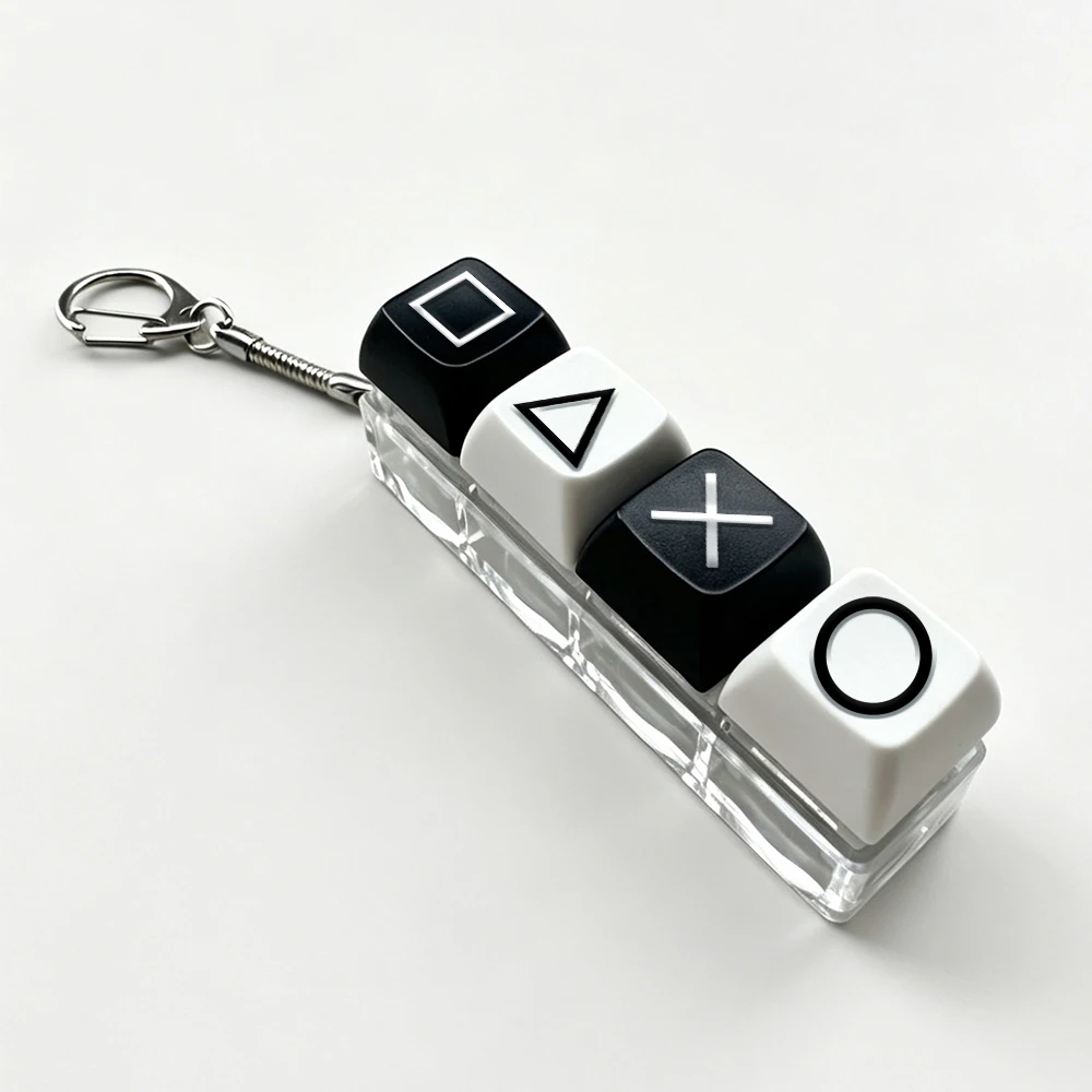 3D PRINT GAME Mechanical Keyboard Key Cap Shaft Tester Keychain Key Ring Fingertip Press Dlow Pressure Toy Novelty Toy