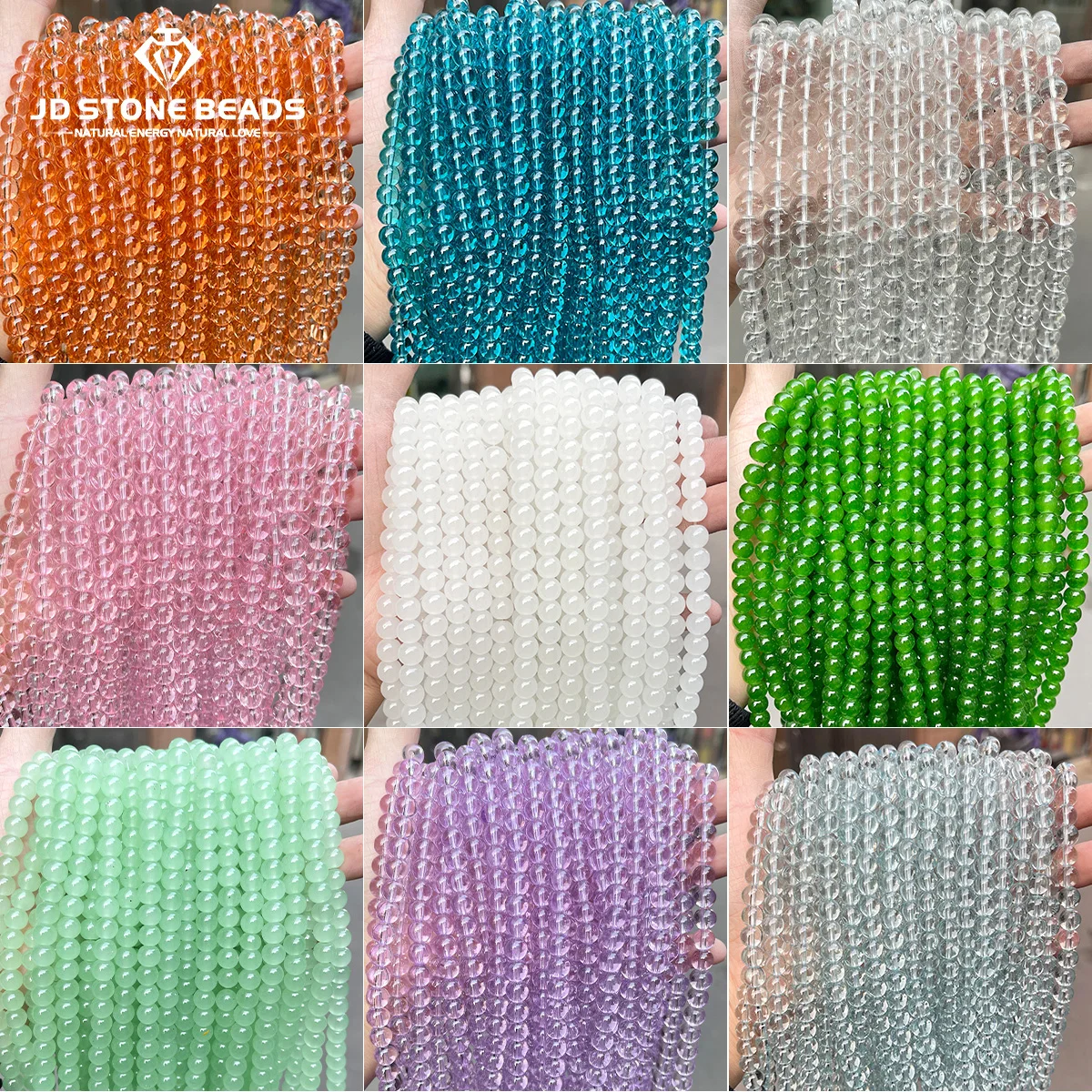 

Wholesale Lacquered Glass Beads Round Loose Spacer Bead 8 10mm for Jewelry Making DIY Bracelet Necklace Accessory 15" Inch