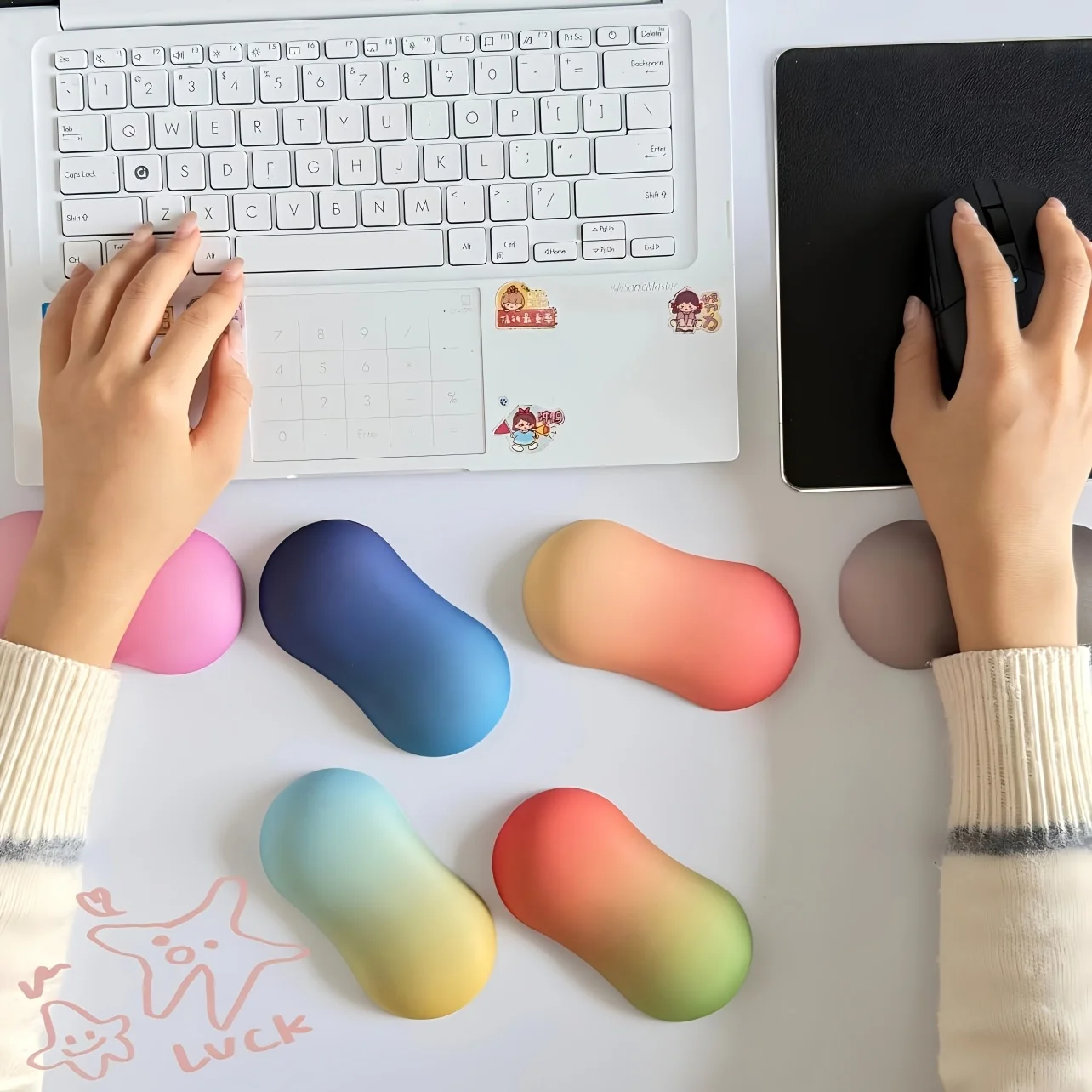Gel Memory Foam Mouse Wrist Rest, Ergonomic Pain Relief for Office Computer Use, Breathable Fabric Comfort, Ideal Gift