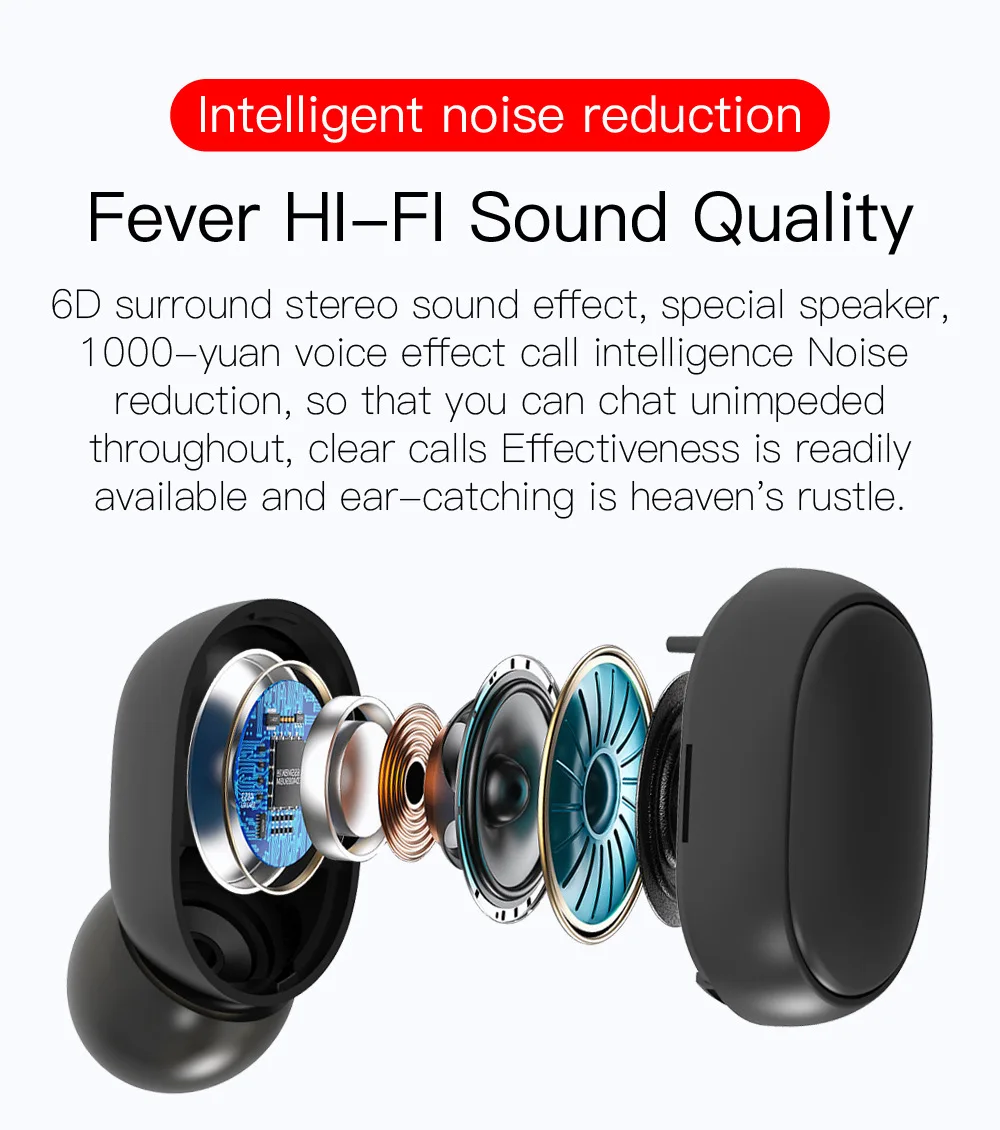 Tws e6s fone Bluetooth-Kopfhörer drahtlose Kopfhörer Headset Noise Cancel ling Headsets mit drahtlosem Bluetooth-Kopfhörer