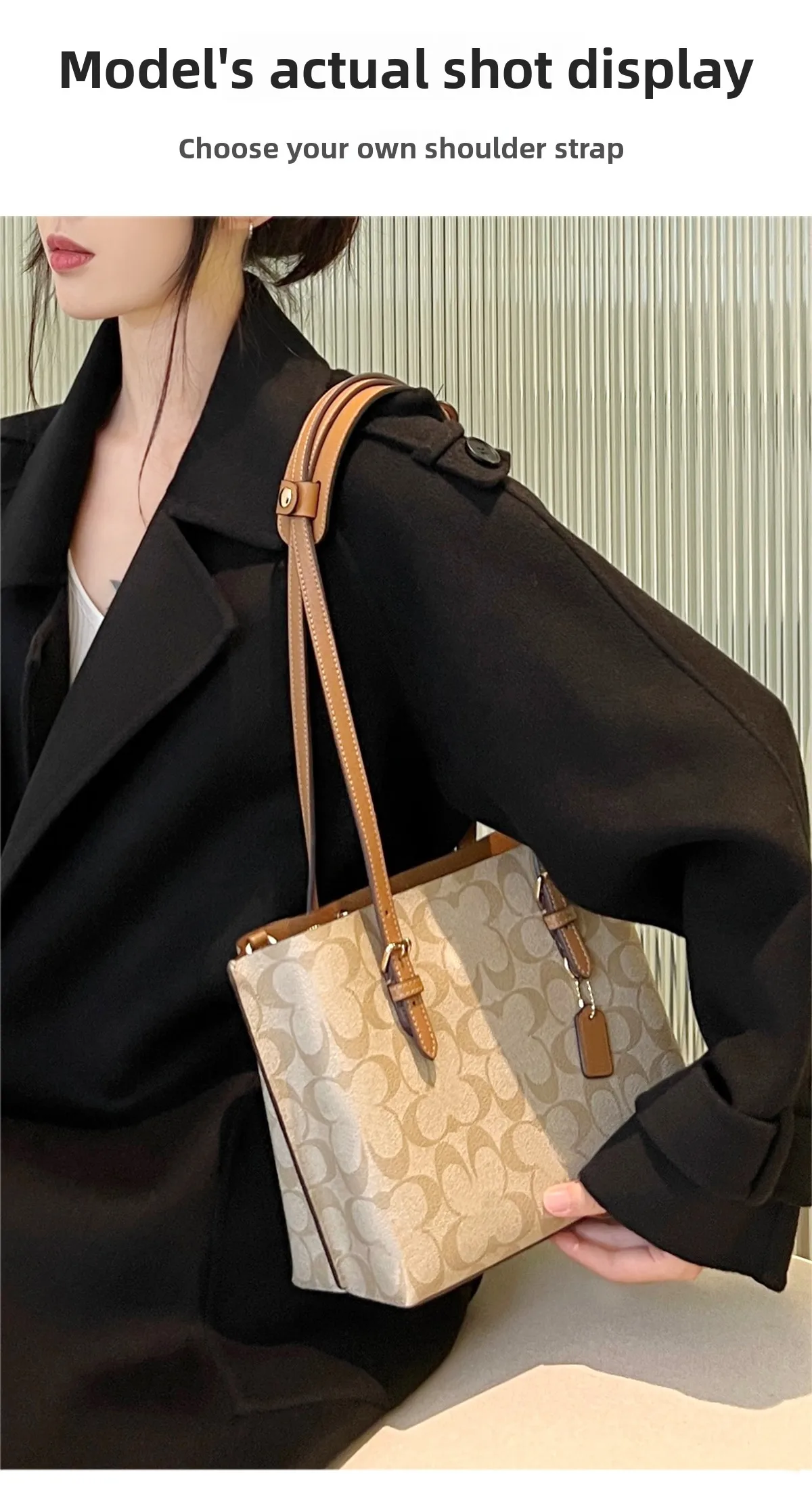 Adjustable Bag Strap For Coach Mollie25 Tote Bag Leather Shoulder Strap Durable Bag Belt Underarm Bag Replacement Accessories