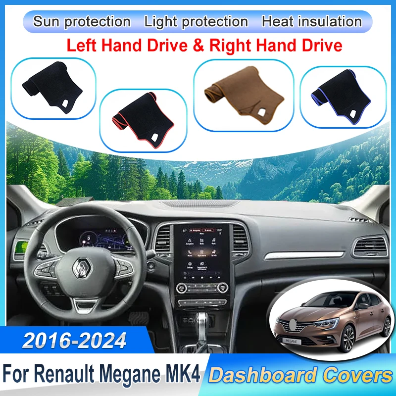 

For Renault Megane Grandcoupe IV MK4 BFB 2016~2024 2023 2022 Car Center Console Dash Mat Dashboard Cover Anti-UV Anti-dirty Pad