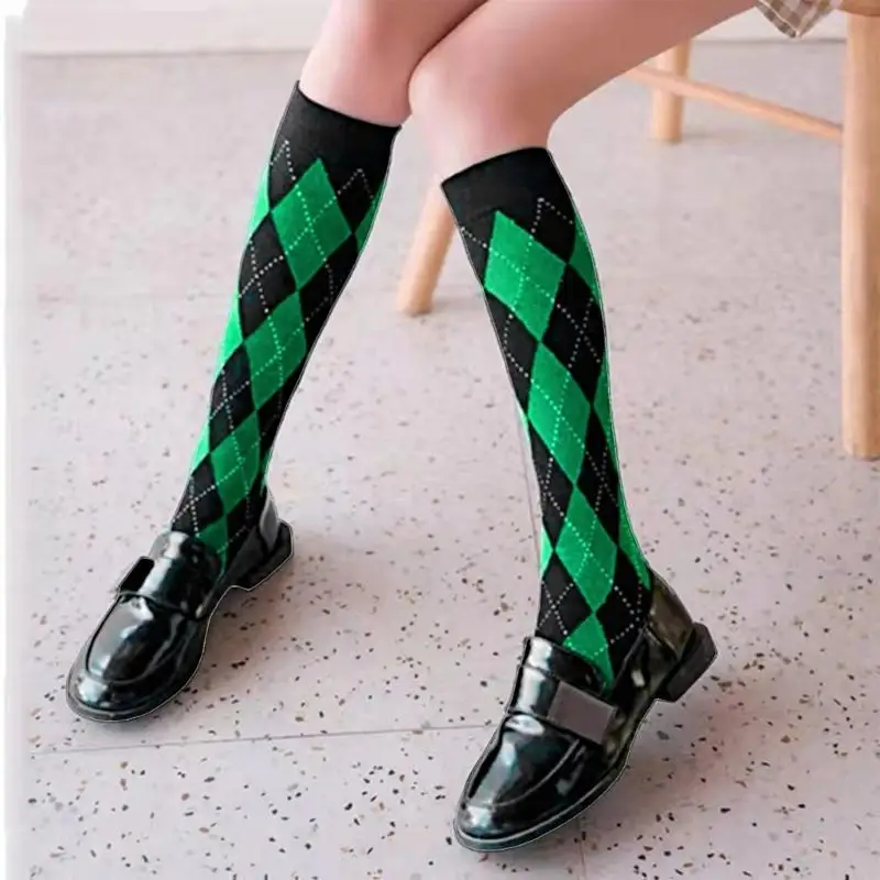 Y1AC 1 Paar Frauen Plaid Knie Socken Mädchen Nette Party Knie-hohe Strümpfe JK Japanischen Student