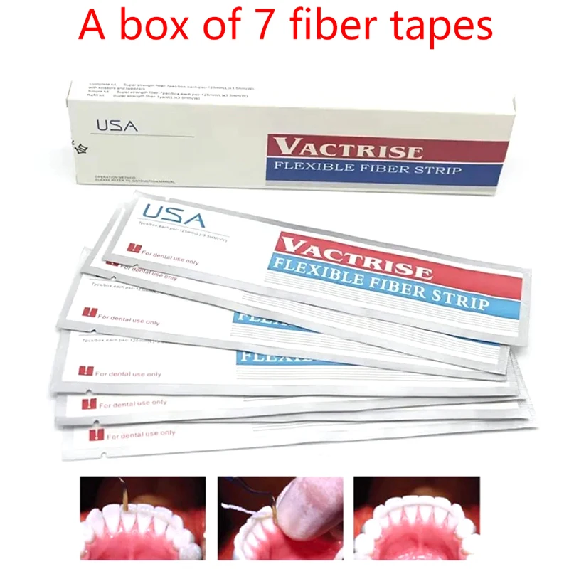 7pcs Dental Fiber Splint Glass Flexible Fiber Strip Composite Light Resin  Bonding Strips Dentistry Material