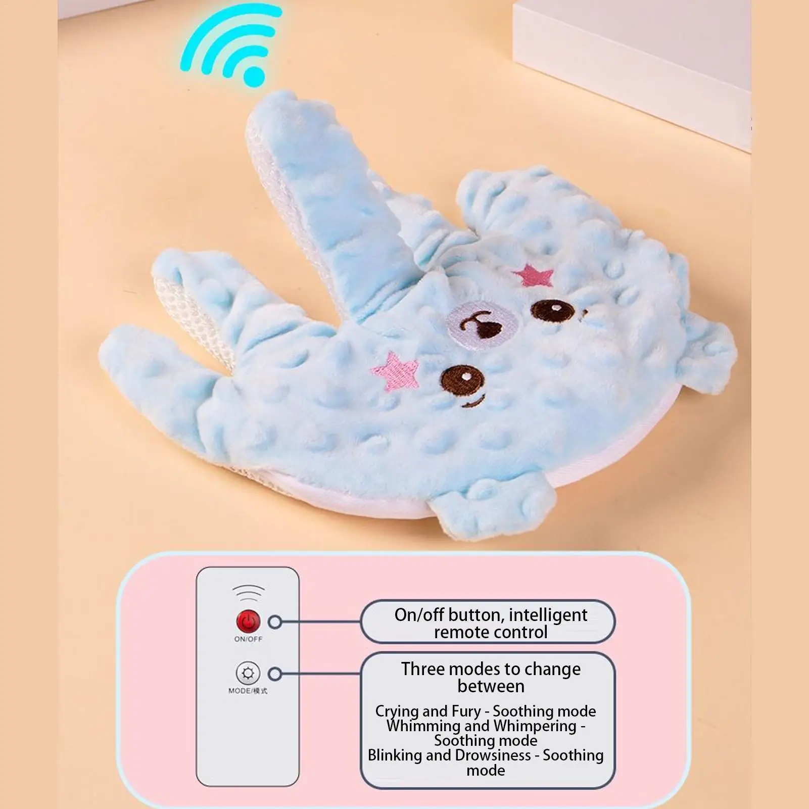 Automatische babyslaapfopspeen - Kloppend speelgoed met afstandsbediening voor wieg en kinderwagen - Voorkomt startreflex-slaaphulpmiddel voor baby's