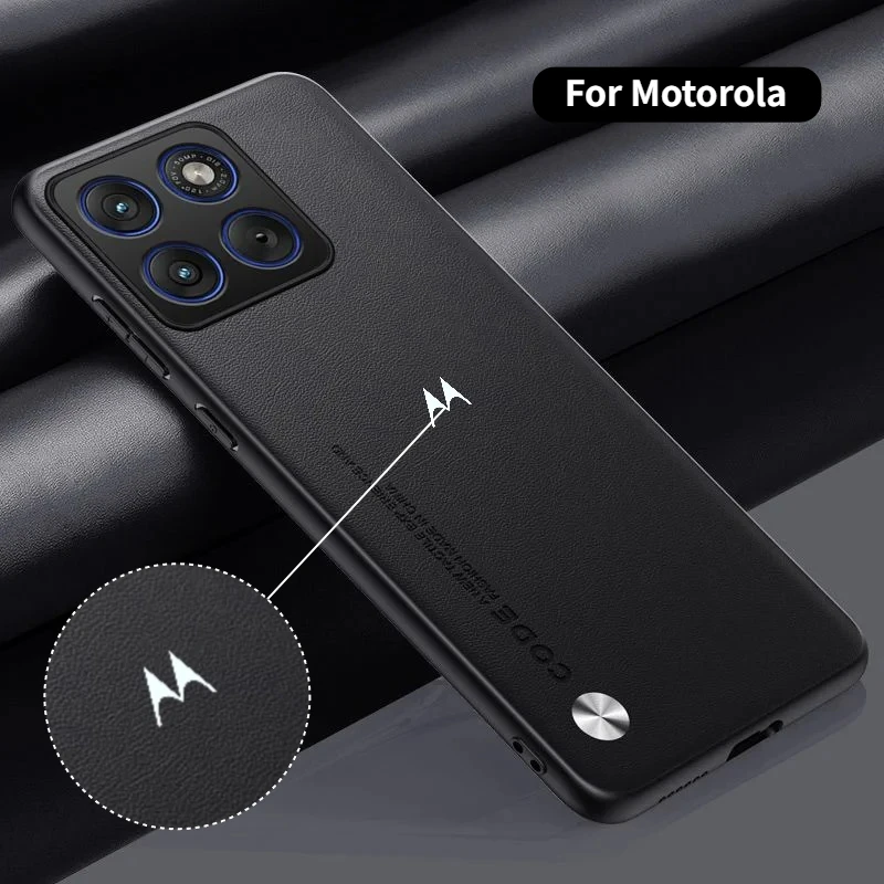 Business Carbon Fiber Pattern Leather Case for Motorola Edge 70 60 50 40 Pro Fusion Neo Ultra Back Protect Soft Anti-drop Cover