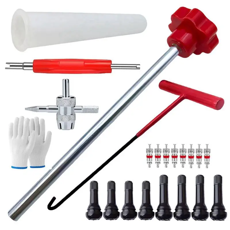 

AC54-23Pcs Tire Valve Stem Puller Tube Metal Tire Repair Tools Kit Metal Car Puller Wheel Tire Remover Installer