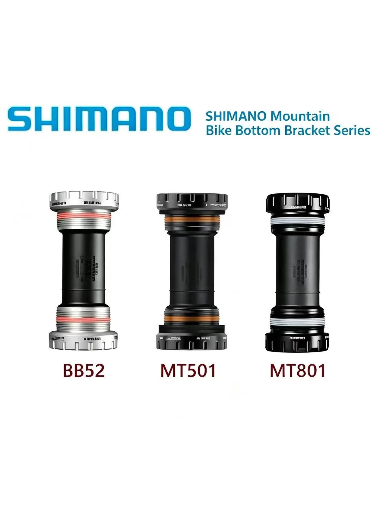 AliExpress Shimano SHIMANO SM-BB52 BB-MT501 BB-MT801 Hollowtech Mountain Bike Bottom Bracket 68 73 MM for M4100 M5100 M6100 M7000 M8000 Chainwheel