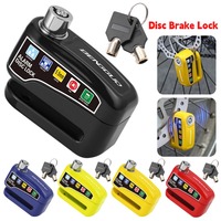Waterproof Motorcycle Alarm Lock Electric Bike Security Anti-theft Lock Aluminum Alloy Motorbike Brake Rotor Padlock with Keys