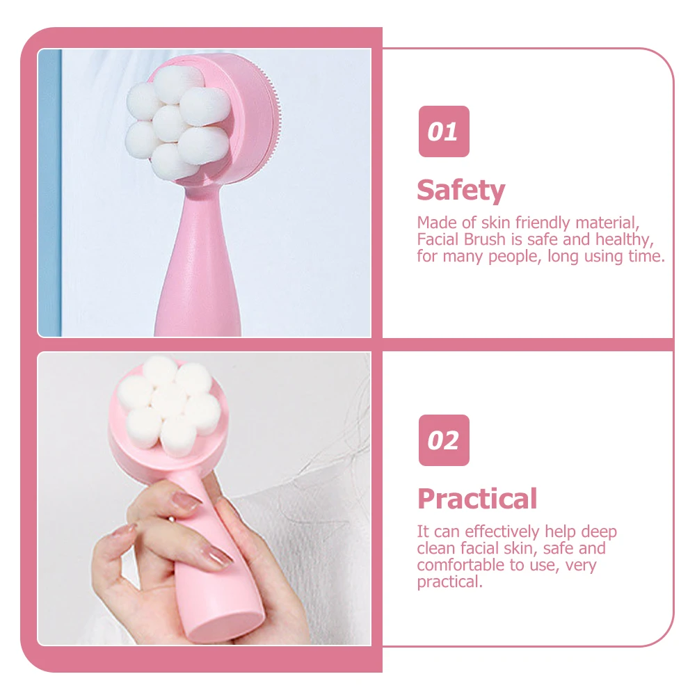 Facial Brush 2-In-1 Double-Sided Silicone Face Washing Brush For Deep Cleaning Exfoliating Skin Care Tool Handheld Face