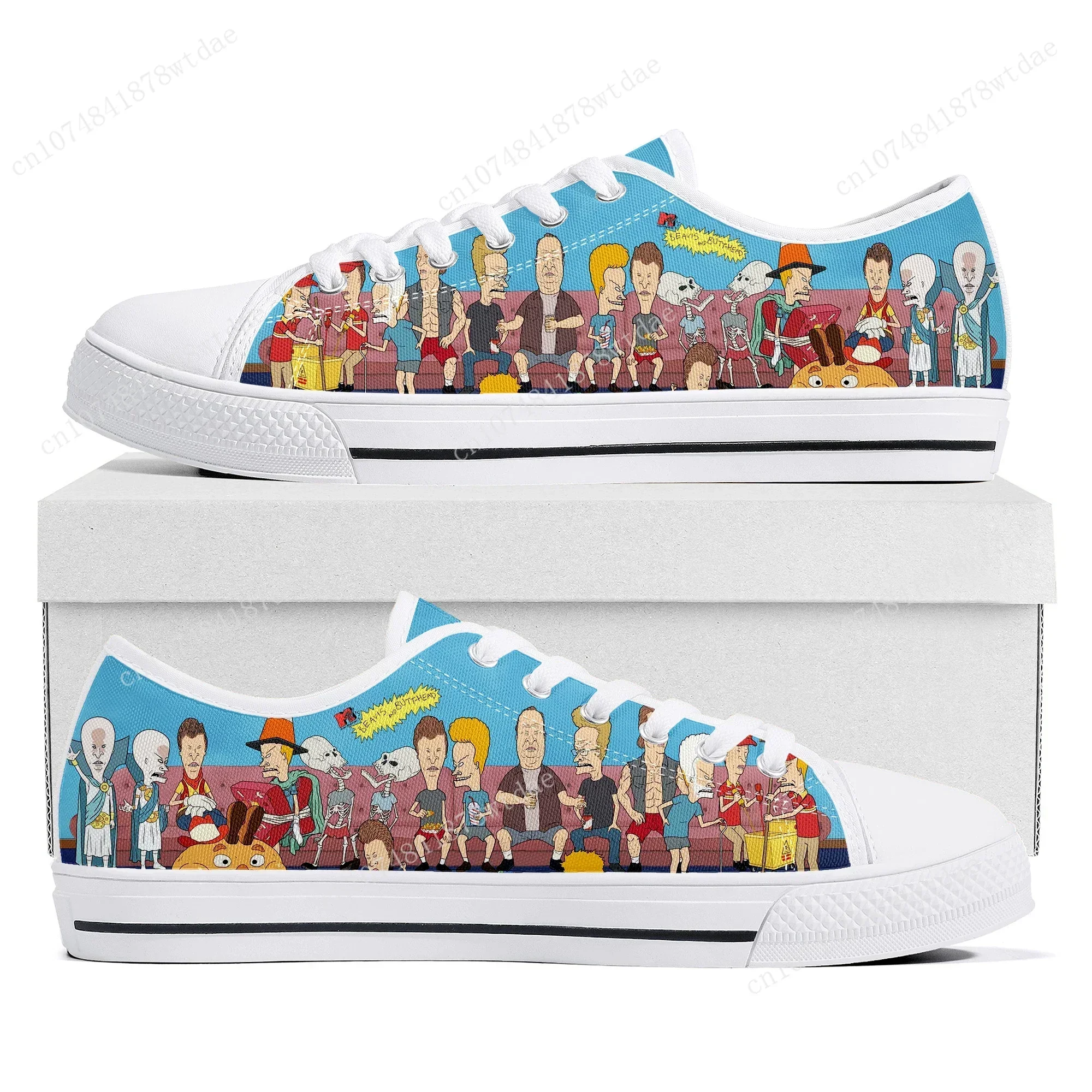 Butthead Butt Head Rock N Roll Low Top Sneakers Womens Mens High Quality Canvas Sneaker Couple Manga Custom Made Shoes