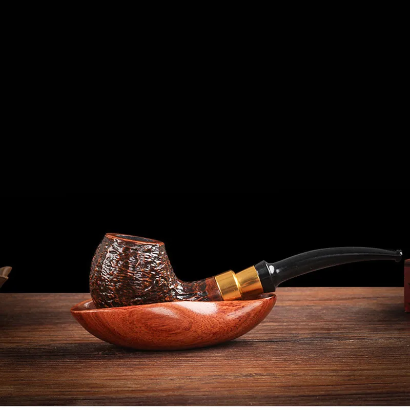 1Pcs Pipe Rack Pipe Holder Portable Solid Wood Spoon Pipe Stand Display Tobacco Pipe Smoking Tool Carrying Gift Smoker