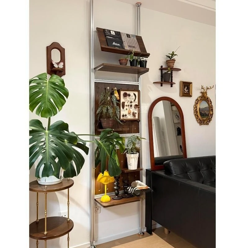 

Medieval aluminum profile display racks, shelves, display cabinets against the wall