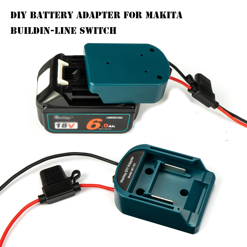 DIY adaptor For Makita 18V 14V BL1840 BL1850 battery to DIY 2 cables output builtin fuse and ON/OFF switch