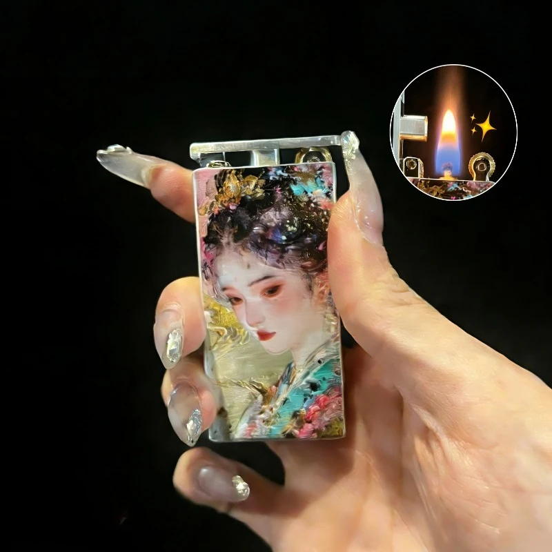 

Zorro New Pure Copper 3D Color Printing Gold Plated Oil Lighter with Rechargeable Refill Soft Flame Raising Function Lighter