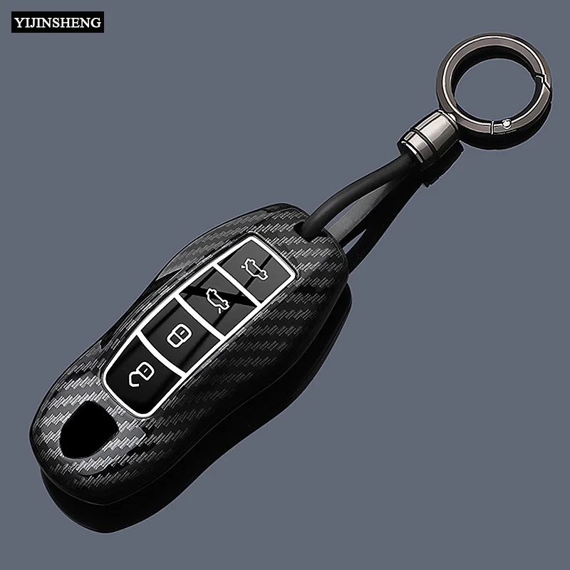 

3 4 Buttons Carbon Style ABS Car Key Case Cover Fob for Porsche Macan Cayenne 718 958 911 Paramera 971 9YA Modified Boxster
