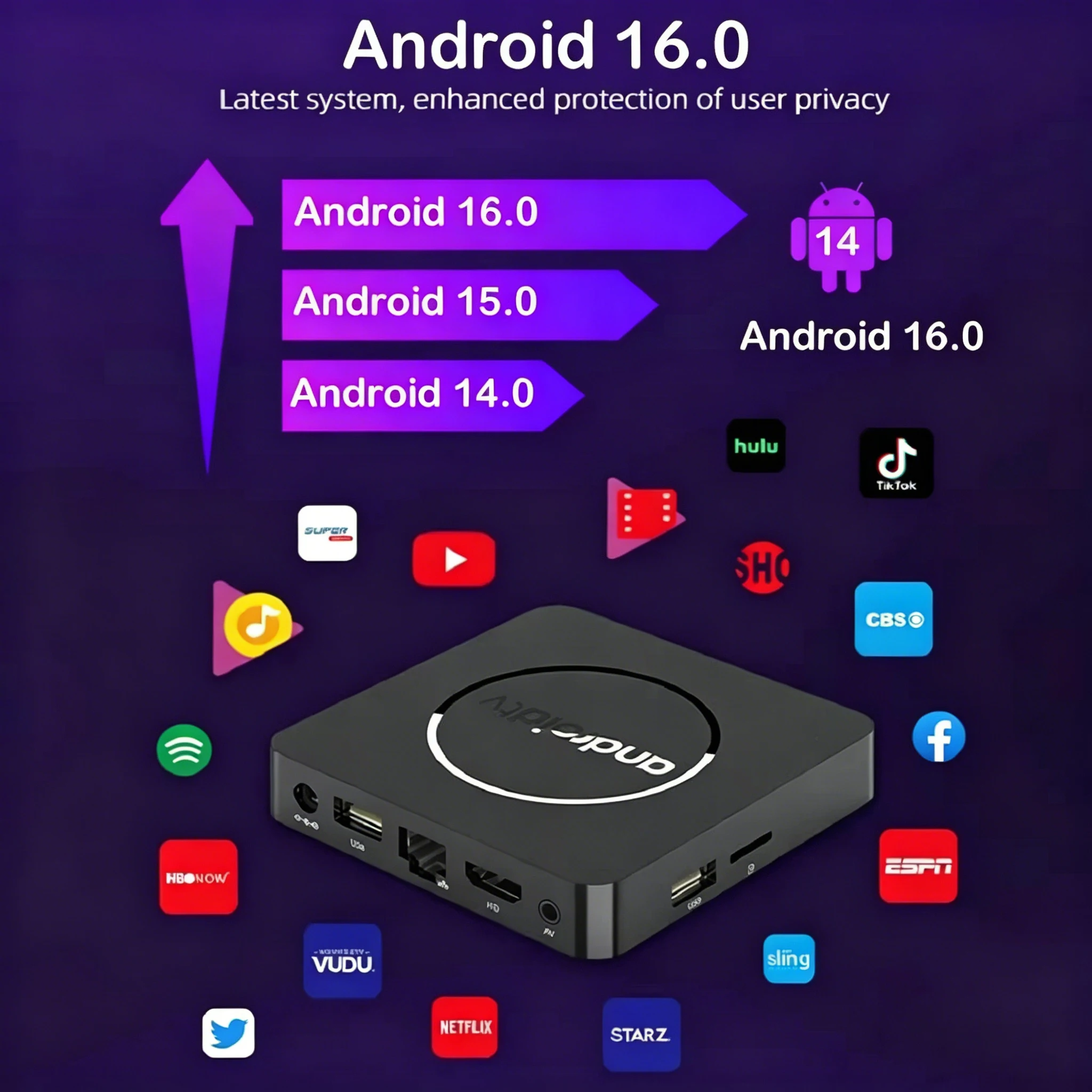 Android 16 Smart TV Box 8GB 256GB Q10 Dual WiFi BT5.4 4K 8K Sprachsteuerung Netflix Google Play Home Media Player H313 Set-Top-Box – Detail 2