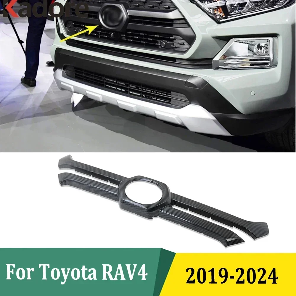 For Toyota RAV4 RAV 4 Adventure 2019-2021 2022 2023 2024 Chrome Car Front Grilles Grill Hood Cover Trim Exterior Accessories