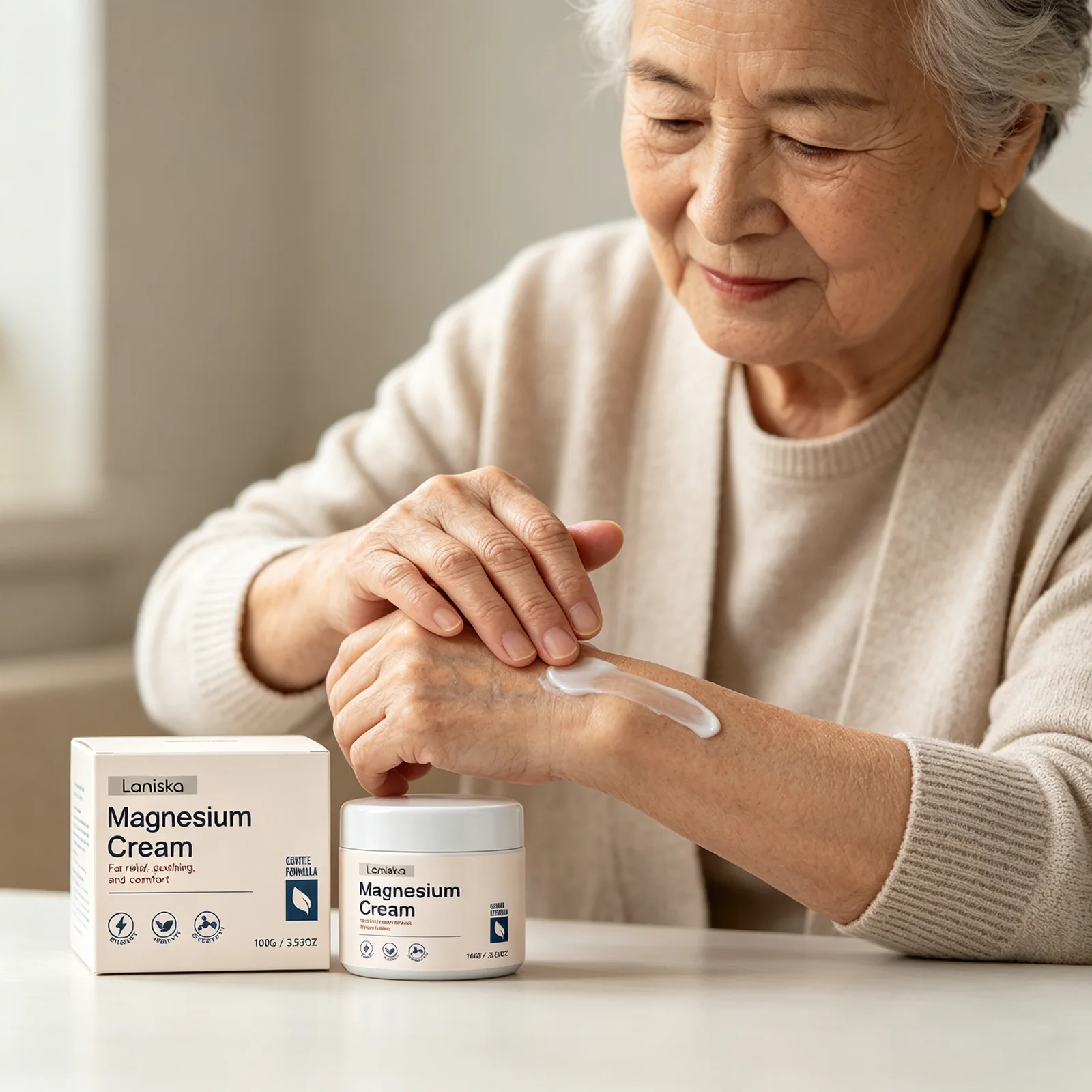 Laniska Magnesium Cream for Joints Care Soothing Relieves Discomfort Swelling Removal Blood Circulation Joint Pain Relief Cream