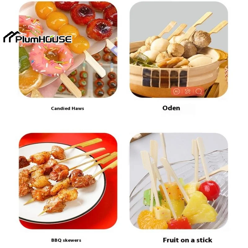 100 قطعة أسياخ من الخيزران كوكتيل يختار المسواك الفاخرة للمقبلات أعواد الطعام الفاكهة شواء مشروبات الحفلات الشوك القابل للتصرف #5