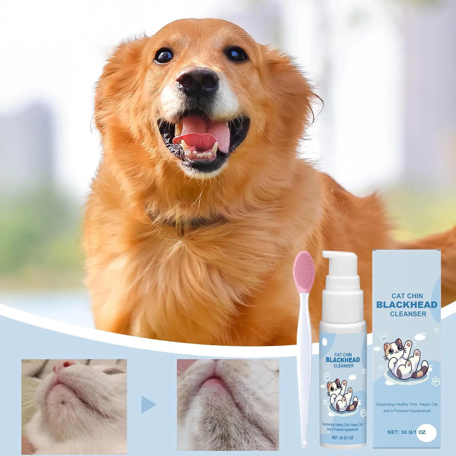 Cat Chin Acne Care Kit 30g Gently Cat Black Chin Cleanser Effective Stain Removal Foam Cleanser Spray Remove Cat Chin Blackheads