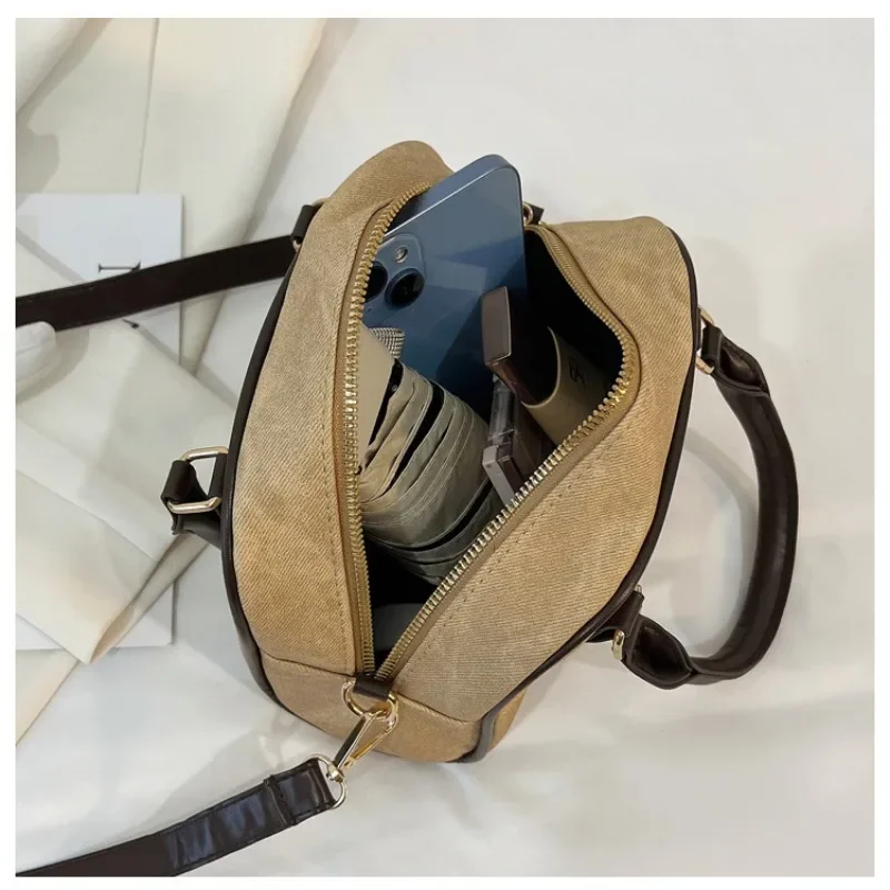 Neue modische, vielseitige, leichte Damen-Umhängetasche mit Kissen, Retro-Premium, tragbare Boston-Tasche, Umhängetaschen für Damen