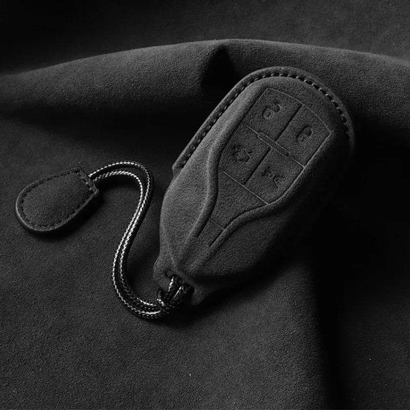 

Leather Car Key Case for Maserati Ghibli President Grecale Levante GranTurismo Quattroporte GranCabrio MC2 Fob Auto Accessories