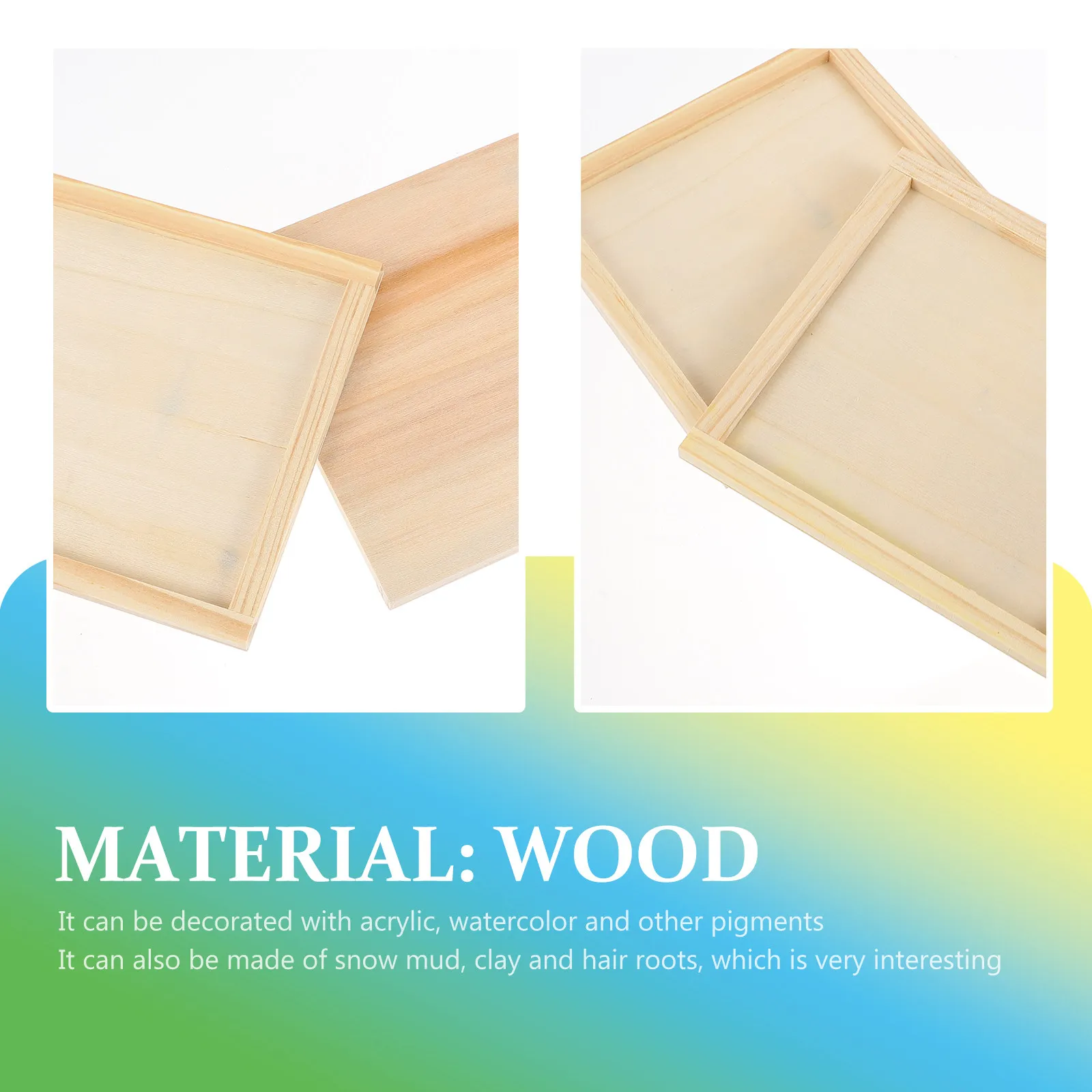 10Pcs DIY Wooden Photo Frames Unfinished Wood Clay Picture Holders Creative Educational Craft Home Decorative Photo Holders